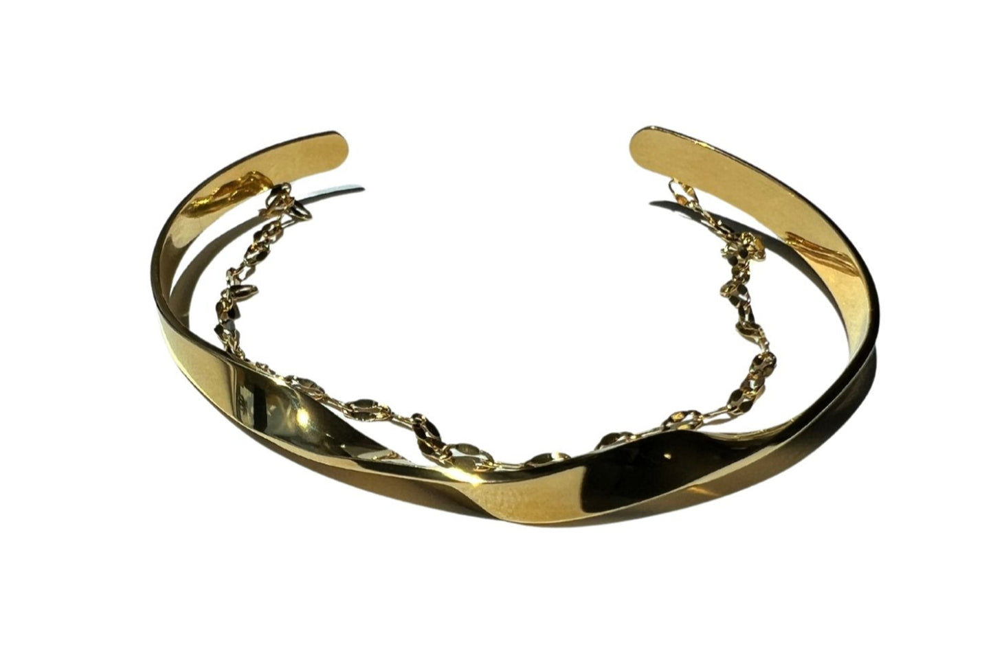 Sitel Gold Bangle with chain - Bonic ZegridSitel Gold Bangle with chainBonic Zegrid